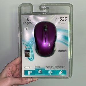 Purple Logitech M325 Wireless Computer Mouse